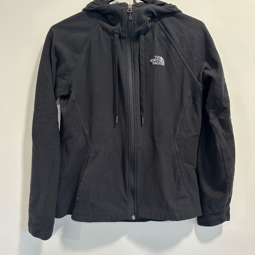 The North Face Black Light Wieght Hooded Zip Up Jacket